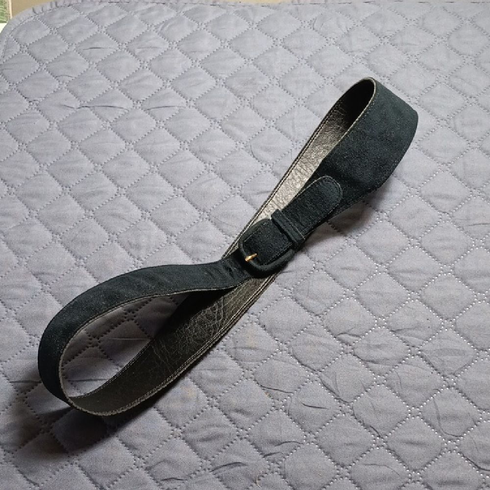 Black Suade Leather Belt